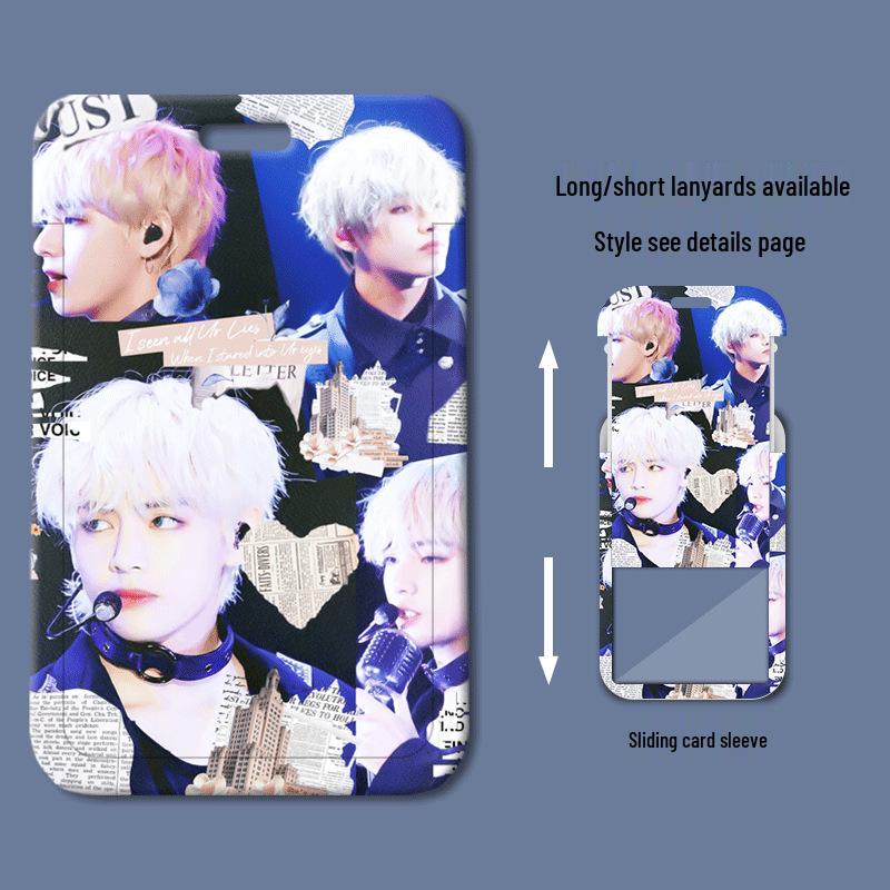 Kim Taehyung Sliding Plastic ID & Badge Holder for Students/Work/Bus Access