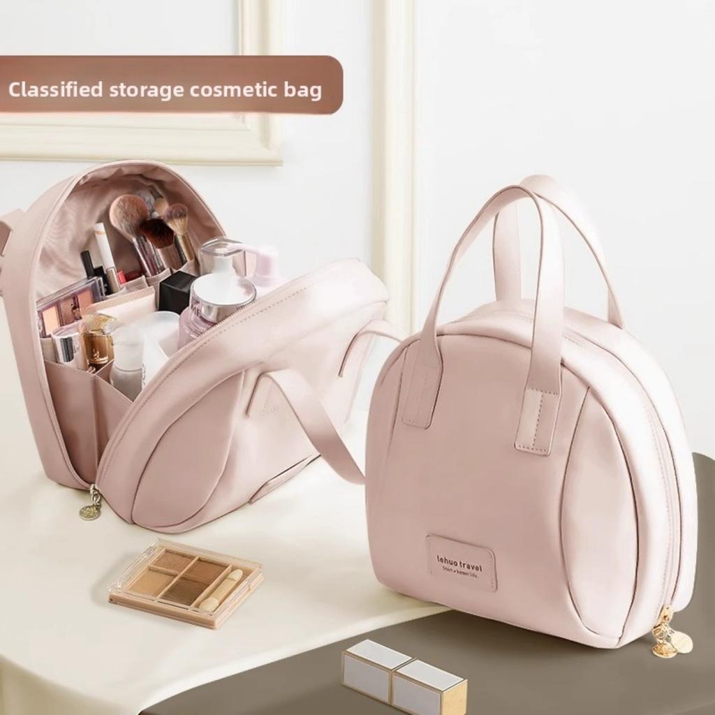 Skořepinová kosmetická taška pro ženy, velkokapacitní vodotěsná přenosná toaletní taška, velká taška na uskladnění make-upu