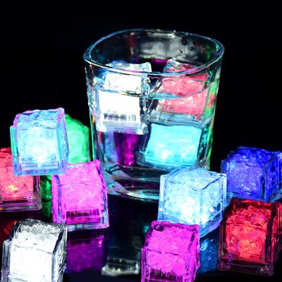 Wasserdichter LED-Eiswürfel, mehrfarbig, blinkend, leuchtet im Dunkeln, leuchtet für Bar, Club, Trinkparty, Weindekoration