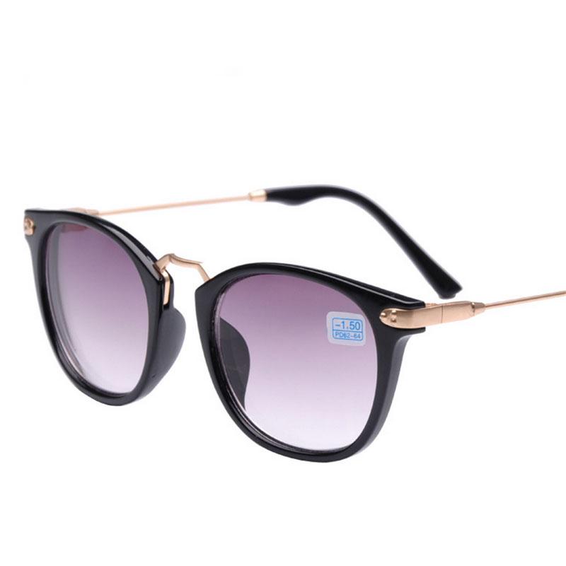 Oval Myopia Sunglasses With Degree Fashion Metal Legs Short-sight Eyeglasses Diopter -1.0 to -4.0