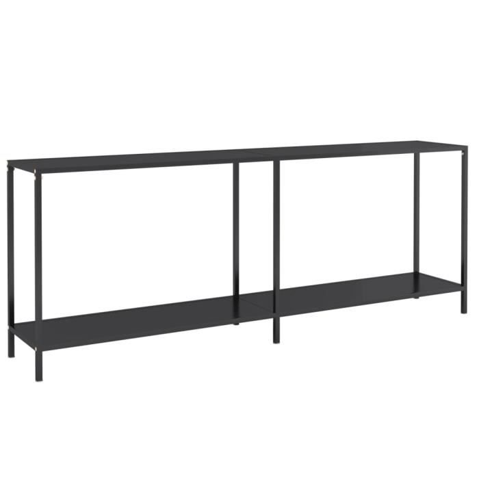 VidaXL Table console Noir, 200x35x75,5 cm Verre trempé