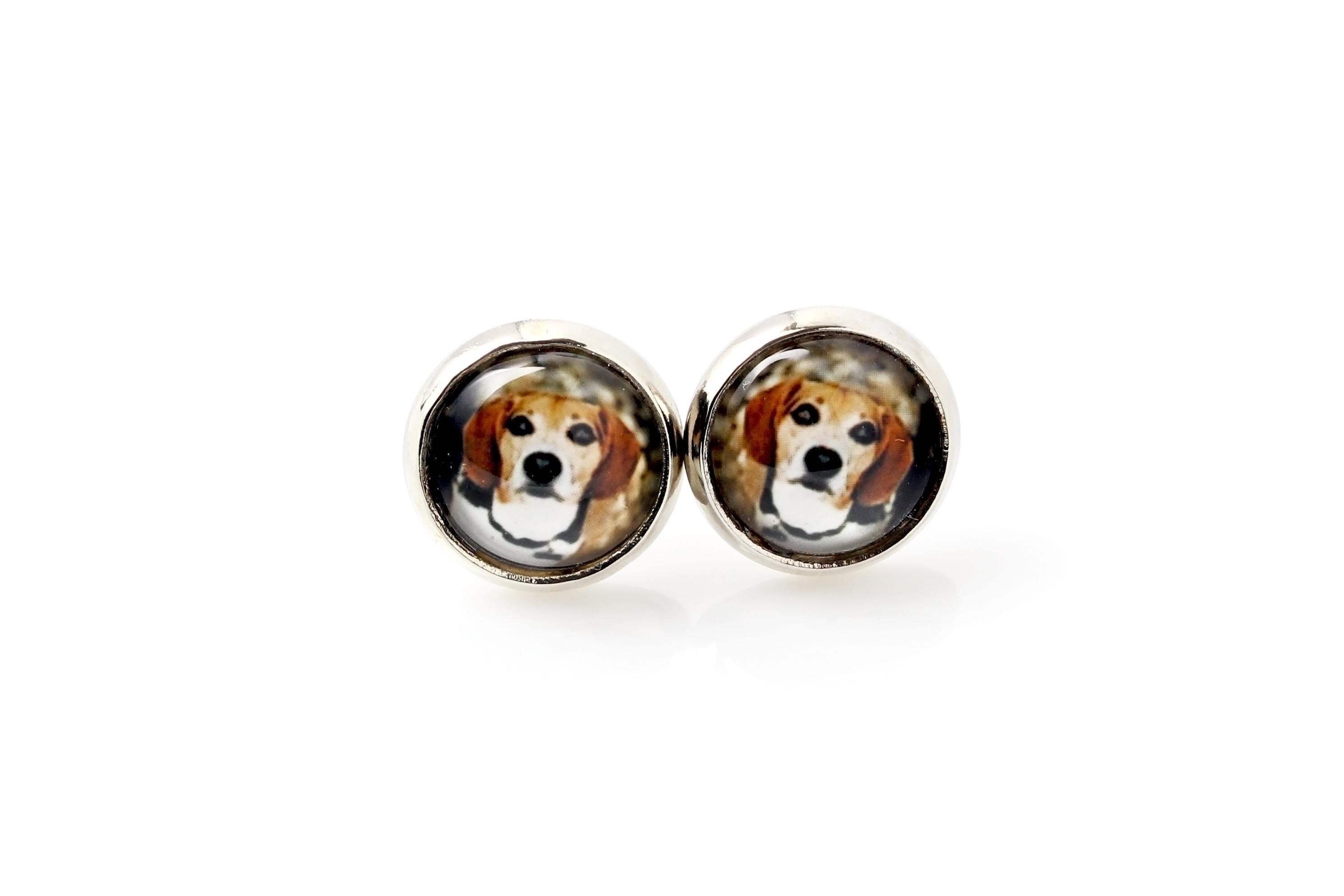 

Бігль - сережки ваше фото ручної роботи, власне фото, прикраси від бренду Art.-Dog срібний