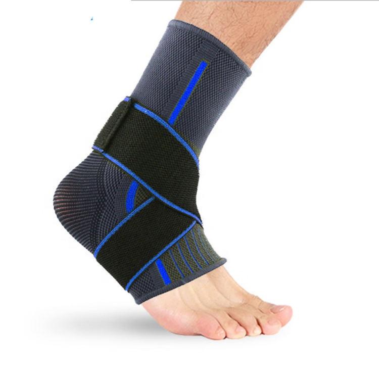 Adjustable Elastic Compression Ankle Strap Support Sleeve Sports Brace for Basketball Players with Protection Function