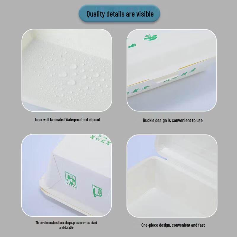 350ml Thickened Disposable Paper Rice Boxes, 800-Pack