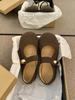 Flat-bottomed Gray Mary Jane Shoes Women's Outerwear One-word Belt Retro Single Shoes