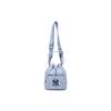MLB Monogram Series NY Yankees Vintage Floral Print Letter Logo Polyester Bucket Bag Women bags Blue 3ABMS012N-50BLL