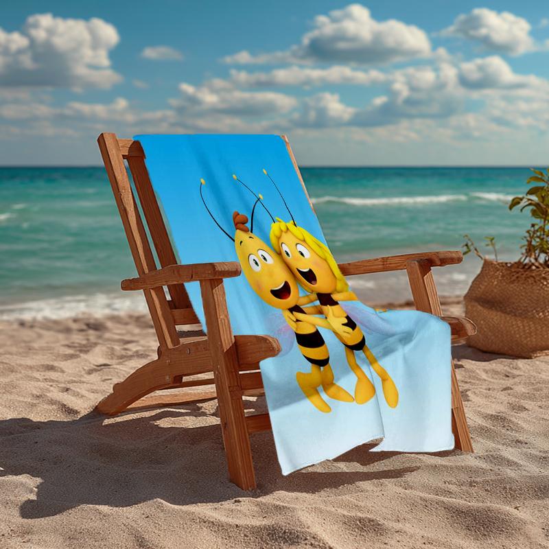 Ultra-Soft Beach Towel with Maya the Bee Theme,Ideal for Pool - Camping, Diving - Perfect Travel Essential, Vibrant Beach Towel.