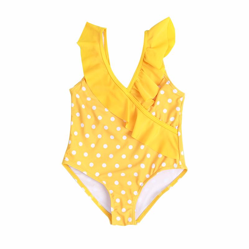 Comfortable Girls' One-Piece Swimsuit with Ruffles and High Elasticity - Multiple Styles Available