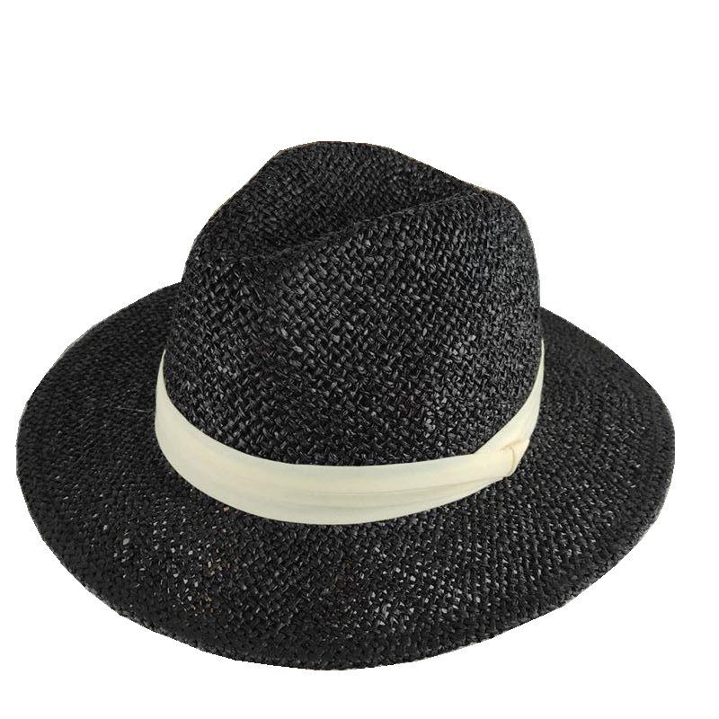Summer new product Panama sunshade straw hat big head circumference men's hat British style casual fashion women's hat couple