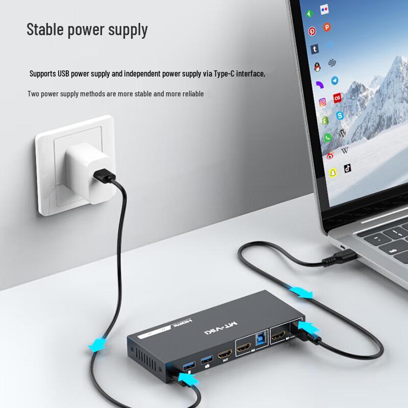 MT-viki MT-KH2S3 2-Port HDMI 4K KVM Switch