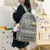Japanese college style girl backpack Korean version Mori bear Harajuku student backpack small fresh plaid schoolbag female