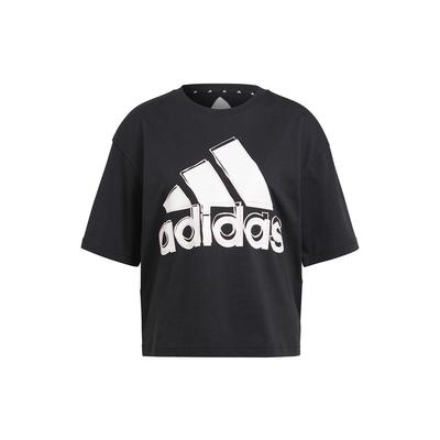 Big Logo Print Cropped Sport T-Shirt Women Tops Black HB5101