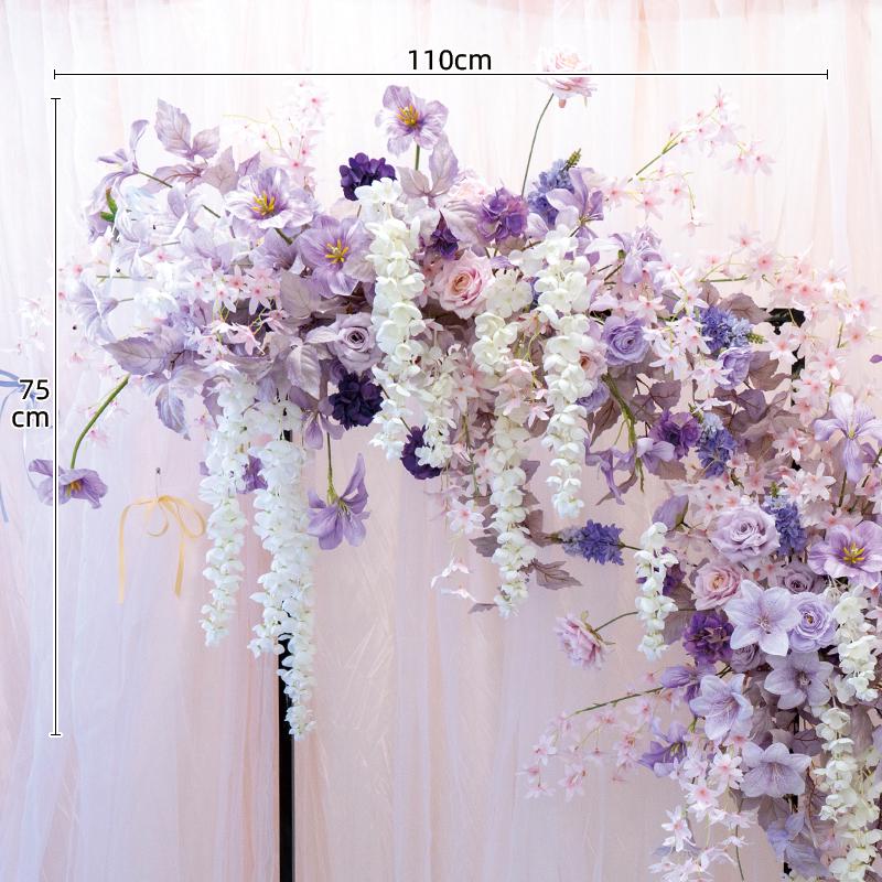 Purple Themed Wedding Arch Decoration: European Style Artificial Floral Art