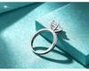 S925 Sterling Silver 2 Carat D Color Moissanite Engagement Ring for Women