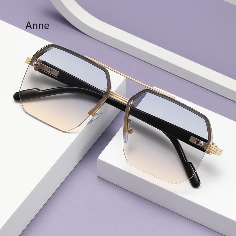 Square Sunglasses Women Trendy Semi Rimless Fashion Glasses Luxury Sunglasses for Men Vintage Lunette Soleil Femme Gafas