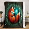 Whimsical Fox and Butterfly Print Blanket Soft and Cozy Perfect for the Living Room Bed Sofa or a Nap,gift