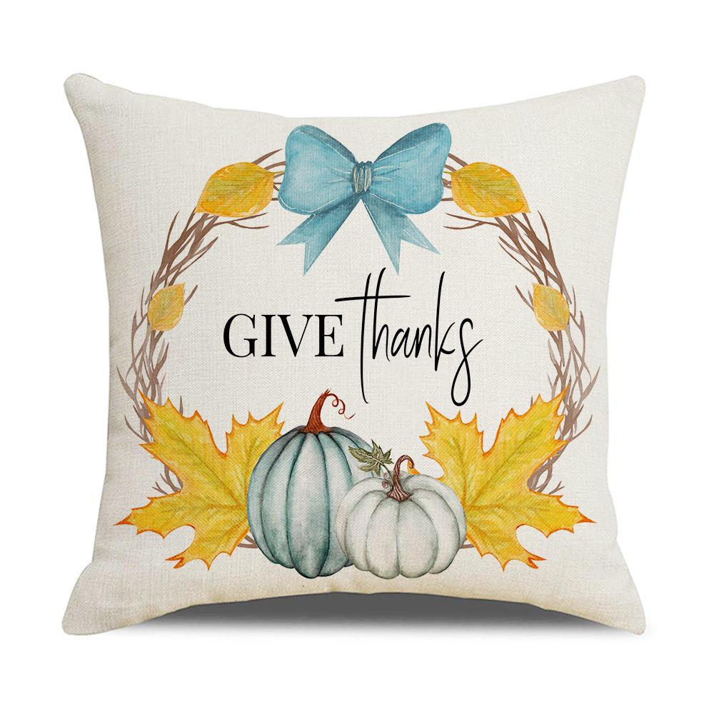 Herbst Kissenbezüge Heimdeko Thanksgiving Kürbis LKW Bauernhof Kissen Kissenbezug Leinen