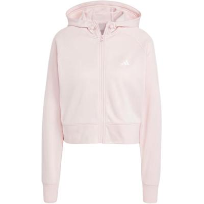 Solid Color Logo Print Zip-Up Hooded Short Jacket Women Jackets Sand-Pink IX5067
