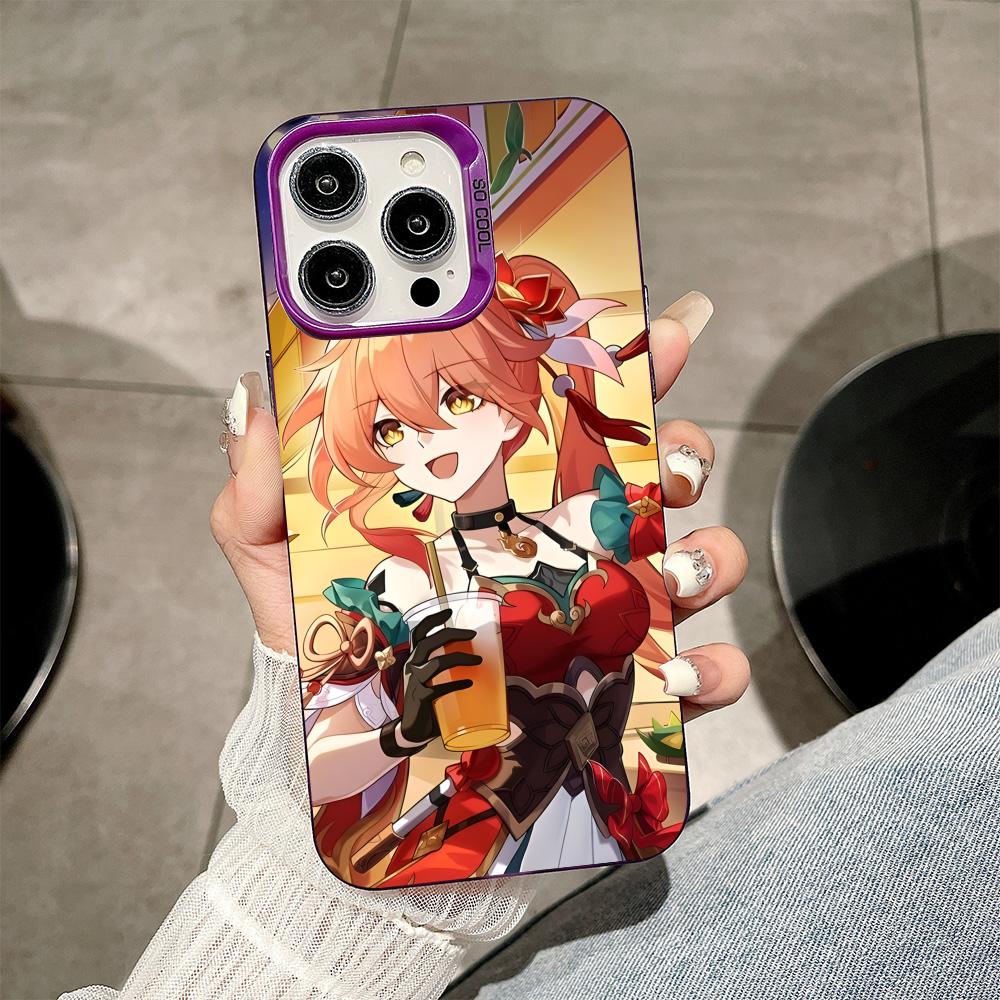 

HSR Guinaifen Purple Translucent Mobile Phone Case for iPhone 17 16 15 14 13 12 11 X XR XS Air Pro Max Plus Colorful Cover iPhone 11 Pro Max