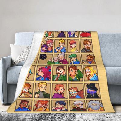 Stardew Valley Collection Character Blanket Soft Funny Plush Throw Blanket For Children Living Room Flannel Bedspread Bed Cover