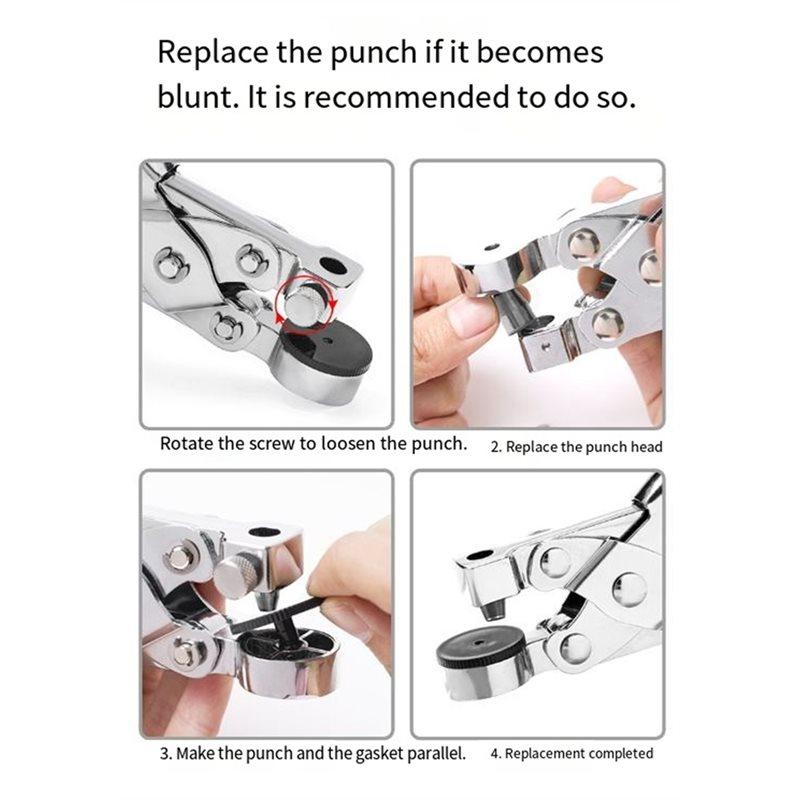7 Hole Adjustable Leather Punch Plier Multi Size Belt Watch Strap Hole Punch Tool for Leather Silicone Plastic Bags