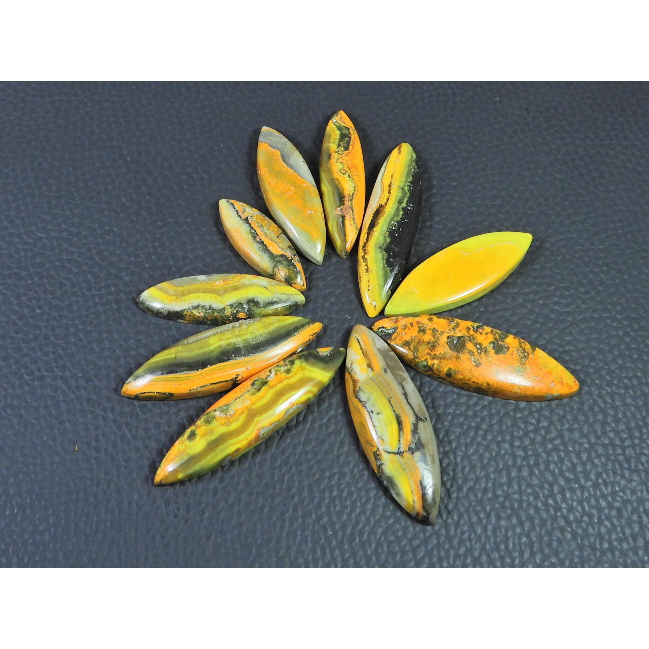 165Cts. Natural Bumble Bee Jasper Marquise Cabochon Loose Gemstone 10Pcs Lot C-2267