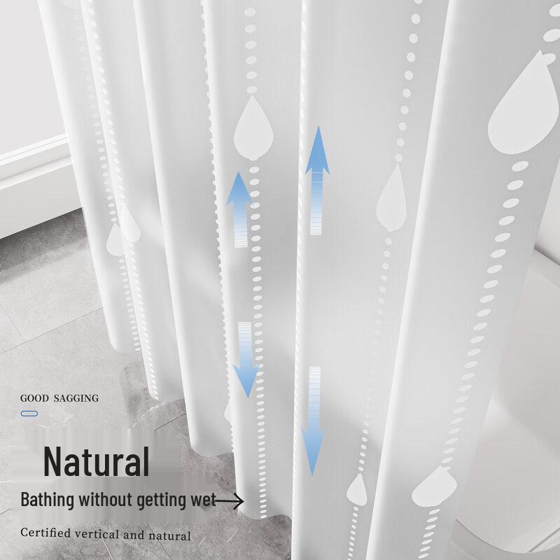 LIEI No-Drill Waterproof Shower Curtain