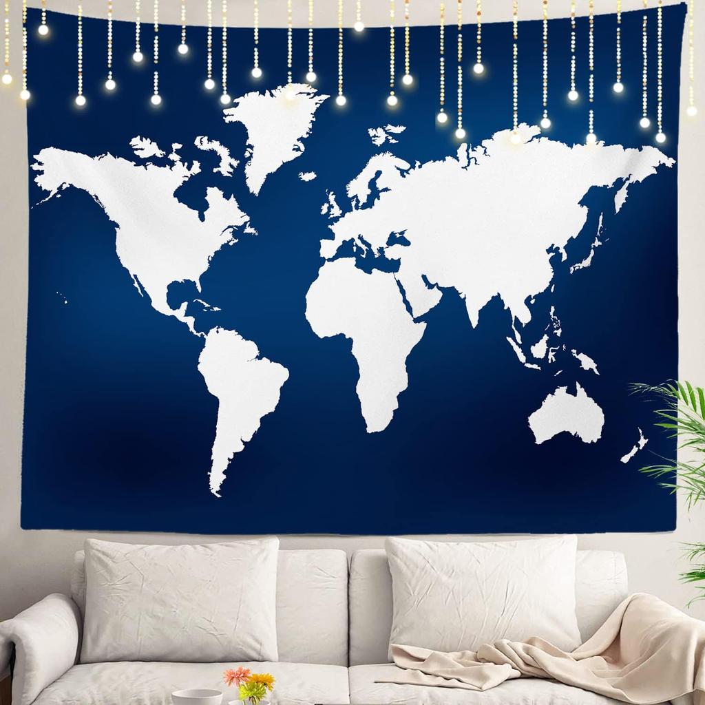 Appeso a Parete per Bambini Studenti, Territorio Geografico Pittorico dell'America Arazzo Educativo per Aula Scolastica Dormitorio Camera da Letto