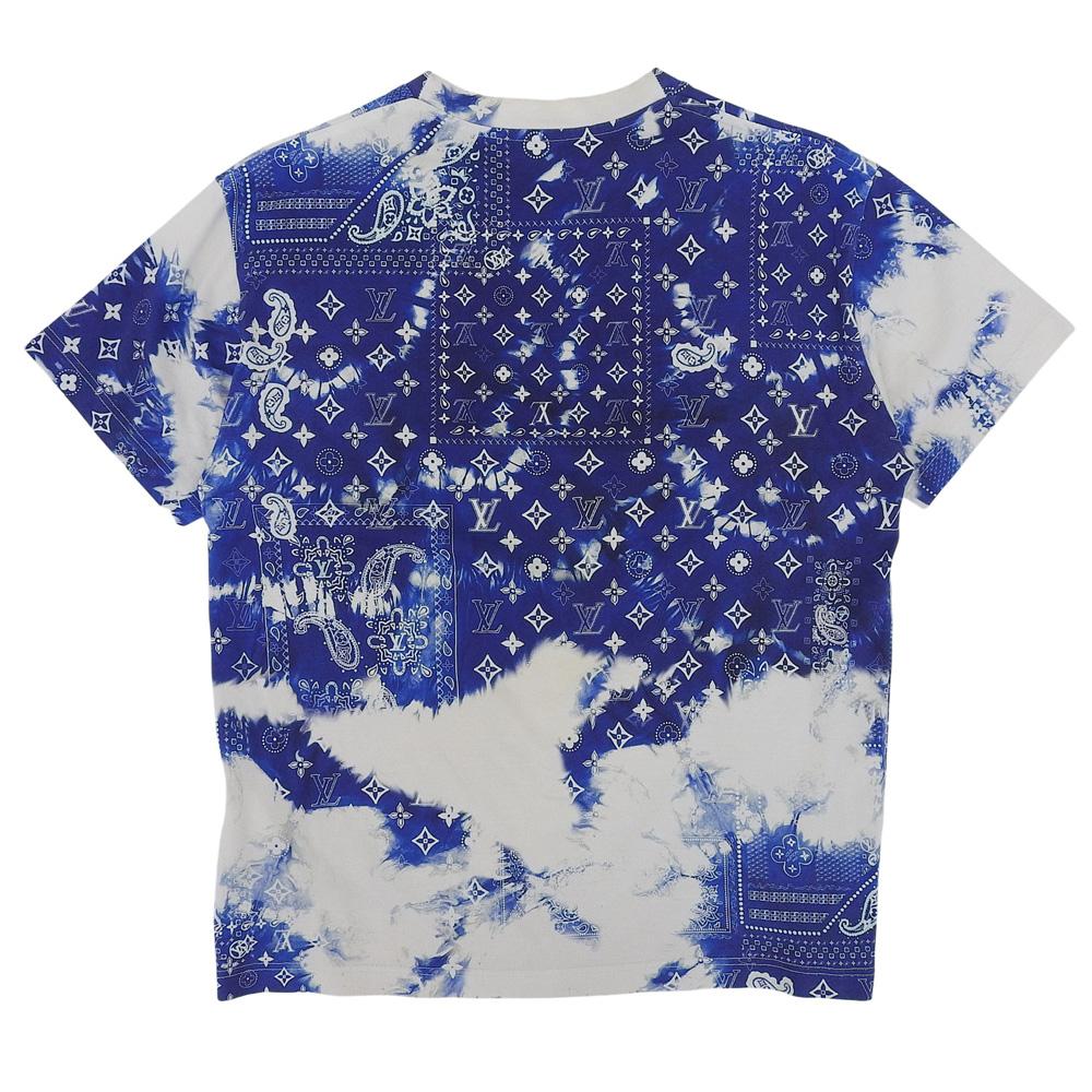 LOUIS VUITTON Men's Cotton Bandana Print T-Shirt, Blue and White, Size XS, 22 Stainless Steel tops XS Blue / WhiteUsed