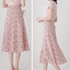 Floral Aline Skirt Womens Skirt High Waist Chiffon Print Midi Skirt Small Daisy Flower Skirt
