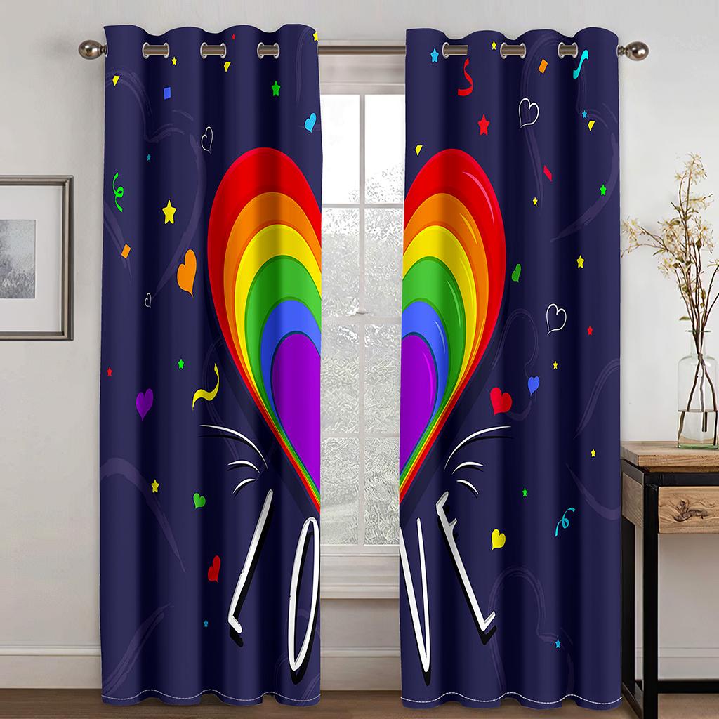 Liebesmuster 3D Digitaldruck Vorhang Balkon Schlafzimmer Wohnumgebung Verschönerung lassen Sie Ihre Familie voller Liebe sein wenig Licht cur