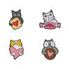 Cute Cat Holding Candy Cartoon Brooch Female Love Cute Little Animal Anti-light, No Sewing and Dripping Oil