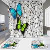 4-Piece Shower Curtain Set with HD Digital Printing | Waterproof, Drill-Free, Ideal for Home/Hotel Bathroom Partition