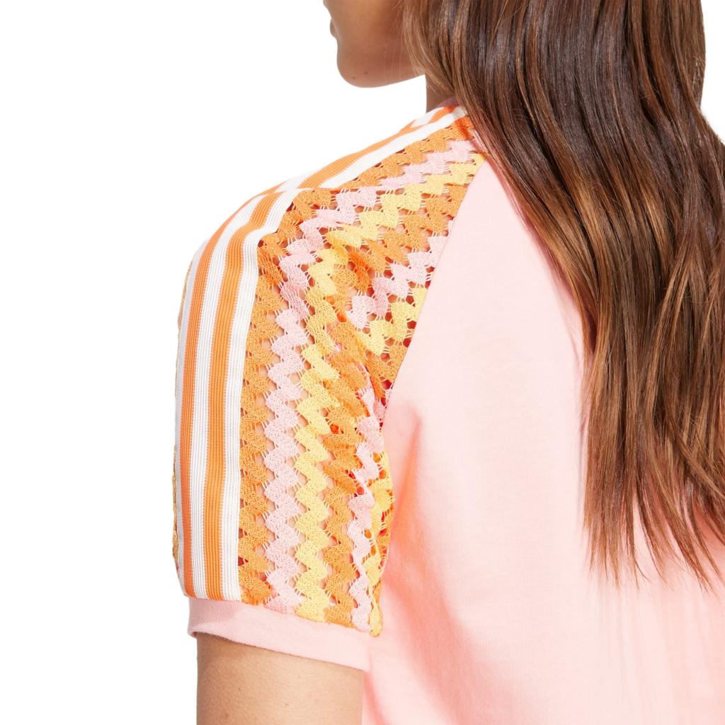 adidas T-shirt Girocollo Manica Corta con Logo Originals Donna Top Rosa KC0769