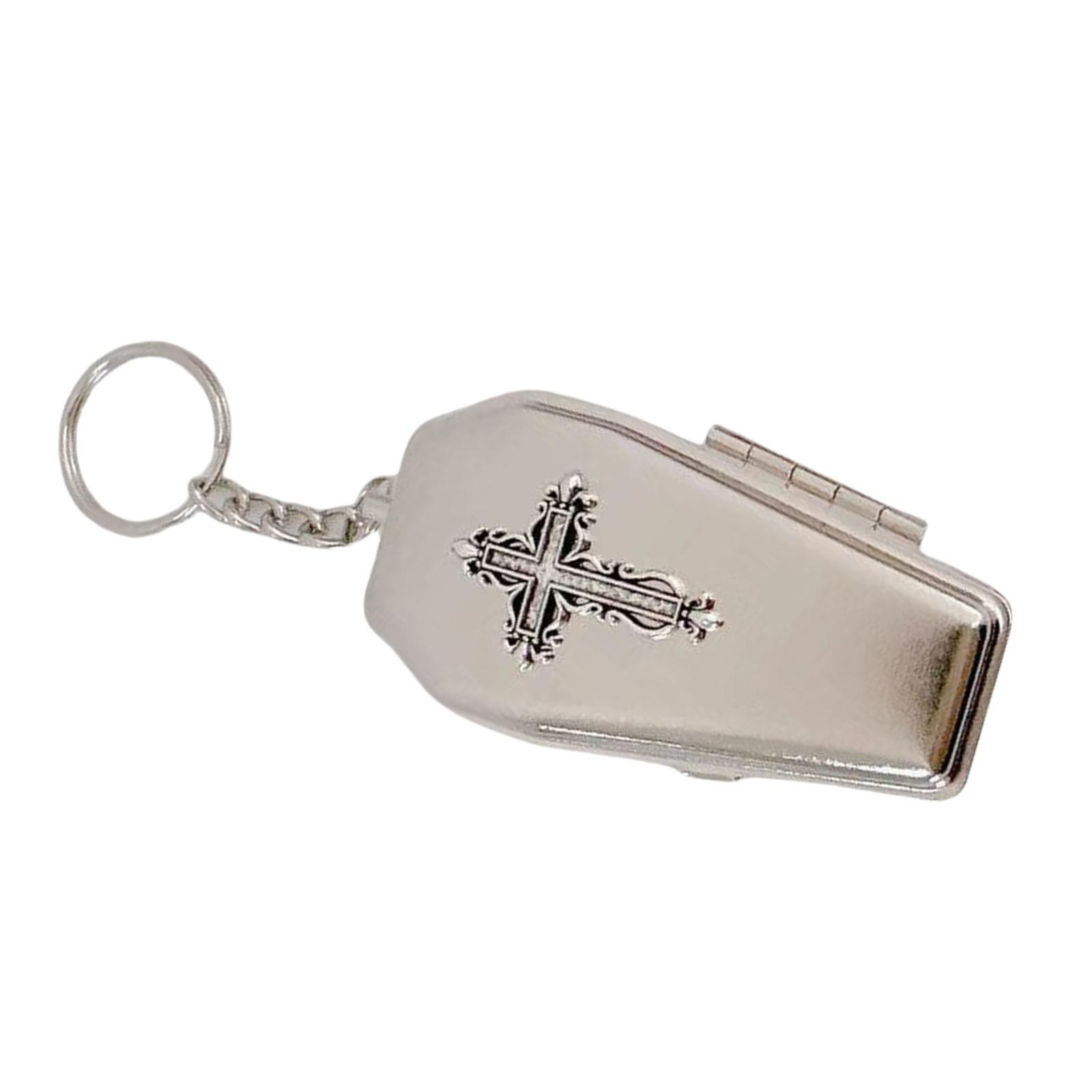 

Готический брелок в виде гроба, уникальный держатель для ключей, подвеска, ожерелье с металлической текстурой, идеально подходит для любителей моды и повседневного использования 1