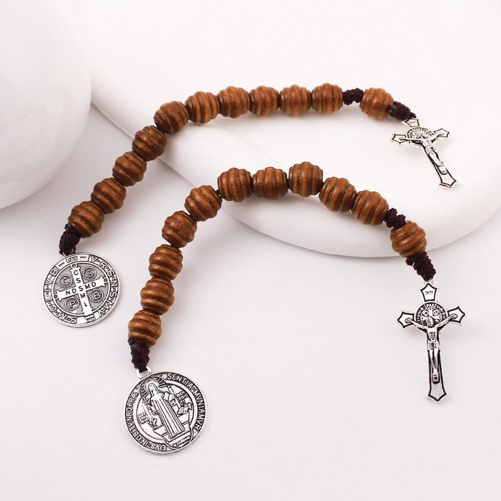 Prayer Saint Benedict Medal Blessing Saint Benedict Rosary Wooden Prayer Beads  Prayerful Catholic
