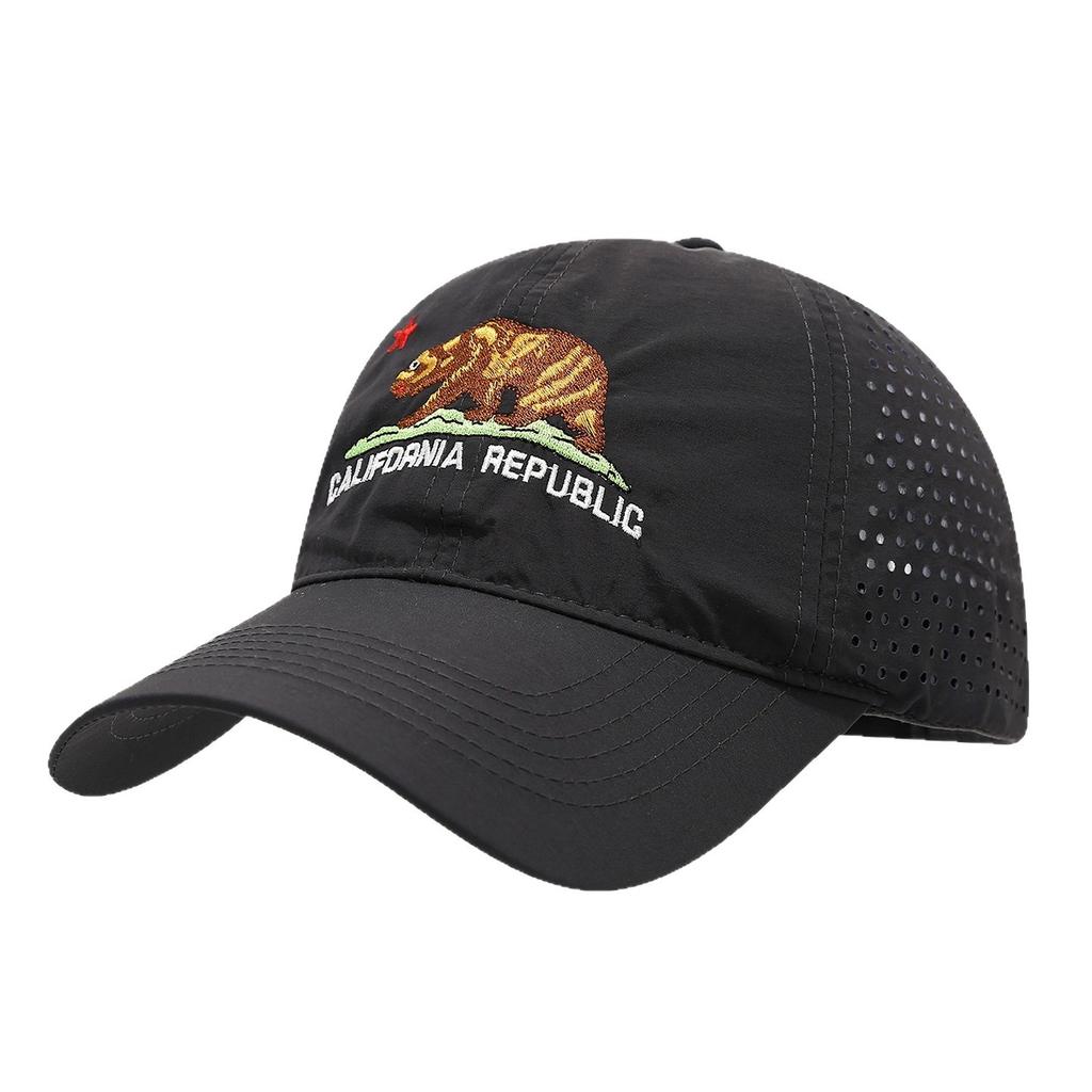Tide American Climbing Bear Embroidery Quick-drying Baseball Cap Outdoor Sports Mountaineering Fishing Breathable Cap