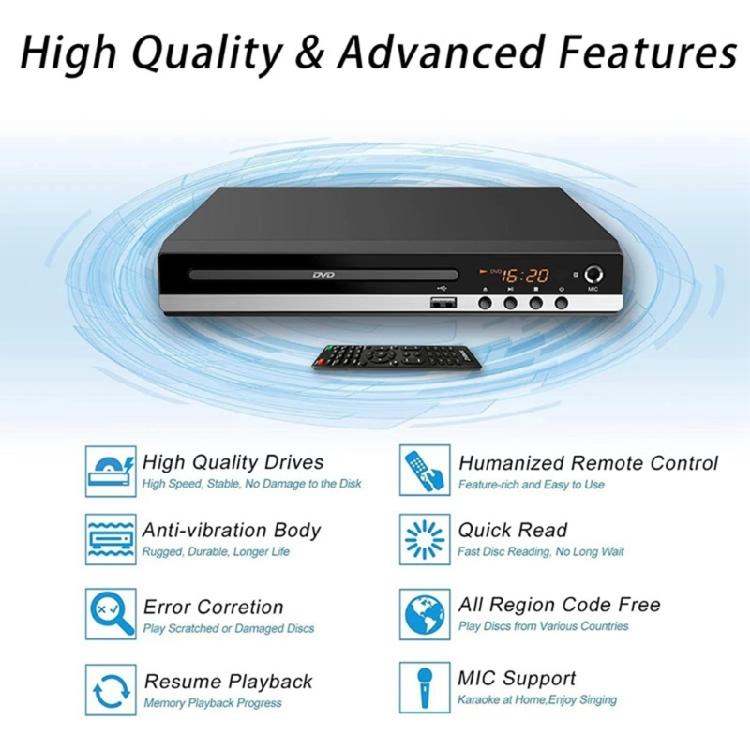 Functional DVDs Player for Any TV Connect via HDMIs or Video Offer 1080P Claritys USB Media Access for Dorm Room Office