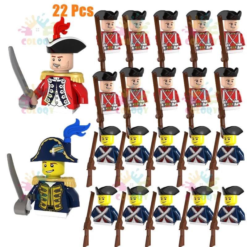 Kids Toys Imperial Navy Building Blocks Red Blue General Soldiers Set Mini Action Figures Toys For Kids Christmas Gifts