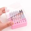 49 Holes Nail Drill Bit Holder Display Case with Transparent Cover Nail Drill Bits Storage Box Pink