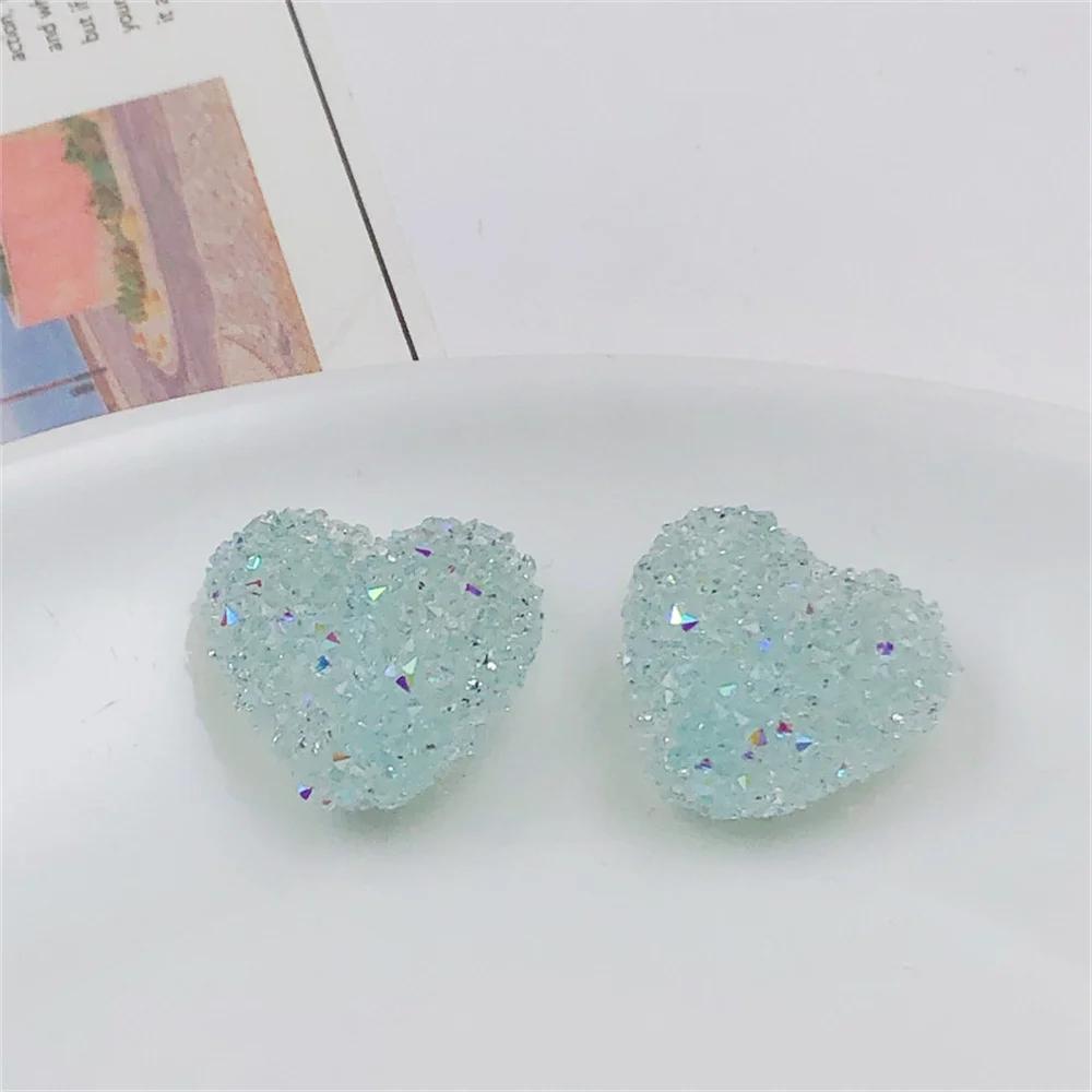 

ST42 Candy Color Filling Sugar Heart Beads Acrylic DIY Exquisite Straight Hole Handmade Beads Keychains Pendant Bracelet Jewelry 19mm(2pcs)