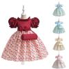 New Puff Sleeve Pleated Princess Flower Girl Dress for Wedding and Formal Events