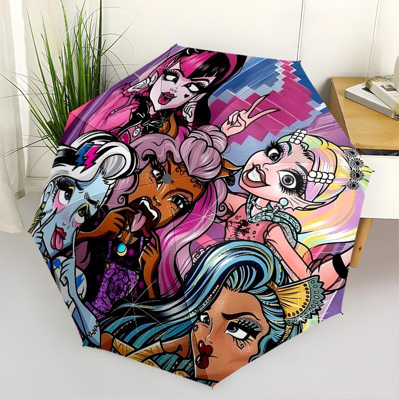 

Monster High s Automatic Opening and Closing, 8 rib Structure Portable Umbrella, Suitable for Men and Women in All Seasons Perfect Gift for