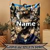 Manta Personalizada con Nombre y Estampado de Anime, Decoración del Hogar, Dormitorio, Sofá, Acampada, Sillón, Regalos para Cumpleaños Navidad