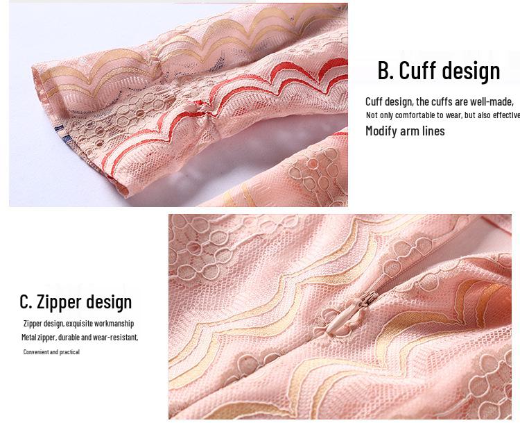 2023 Spring Hong Kong Style Lace Dress - Elegant Temperament, Plus Size Up To 200 Jin