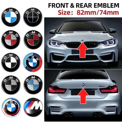 1 Stück 3D ABS 82mm 74mm Logo Emblem Auto Motorhaube Vorne Kofferraum Hinten Abzeichen Für BMW E39 E46 E90 E60 E30 E36 E61 E62 E91