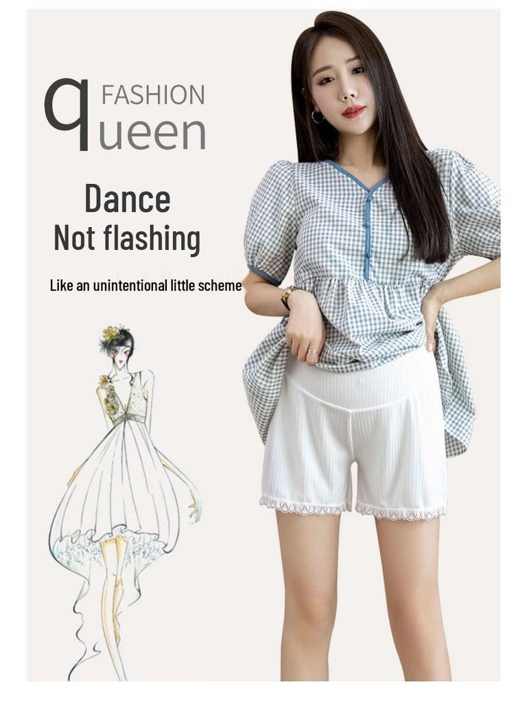 Maternity Ice Silk High-Waist Loose Pants - Summer, Adjustable, Plus Size, Anti-Exposure