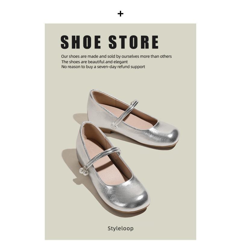 Small inner height increase pearl Mary Jane single shoes women's spring and autumn new women's shoes small size 323334