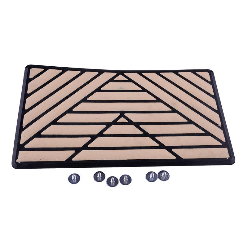 Beige Universal Car Truck Pickup Bus Off-road Vehicle Floor Foot Pedal Heel Patch Carpet Mat Plate Pad Rest Footrest