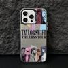 Funda de Teléfono para iPhone 17 Air 16 16e 15 14 Plus 13 12 11 Pro Max X Xs XR 8 Cantante Chica T-Taylors Colorida Plata Cubierta Dura